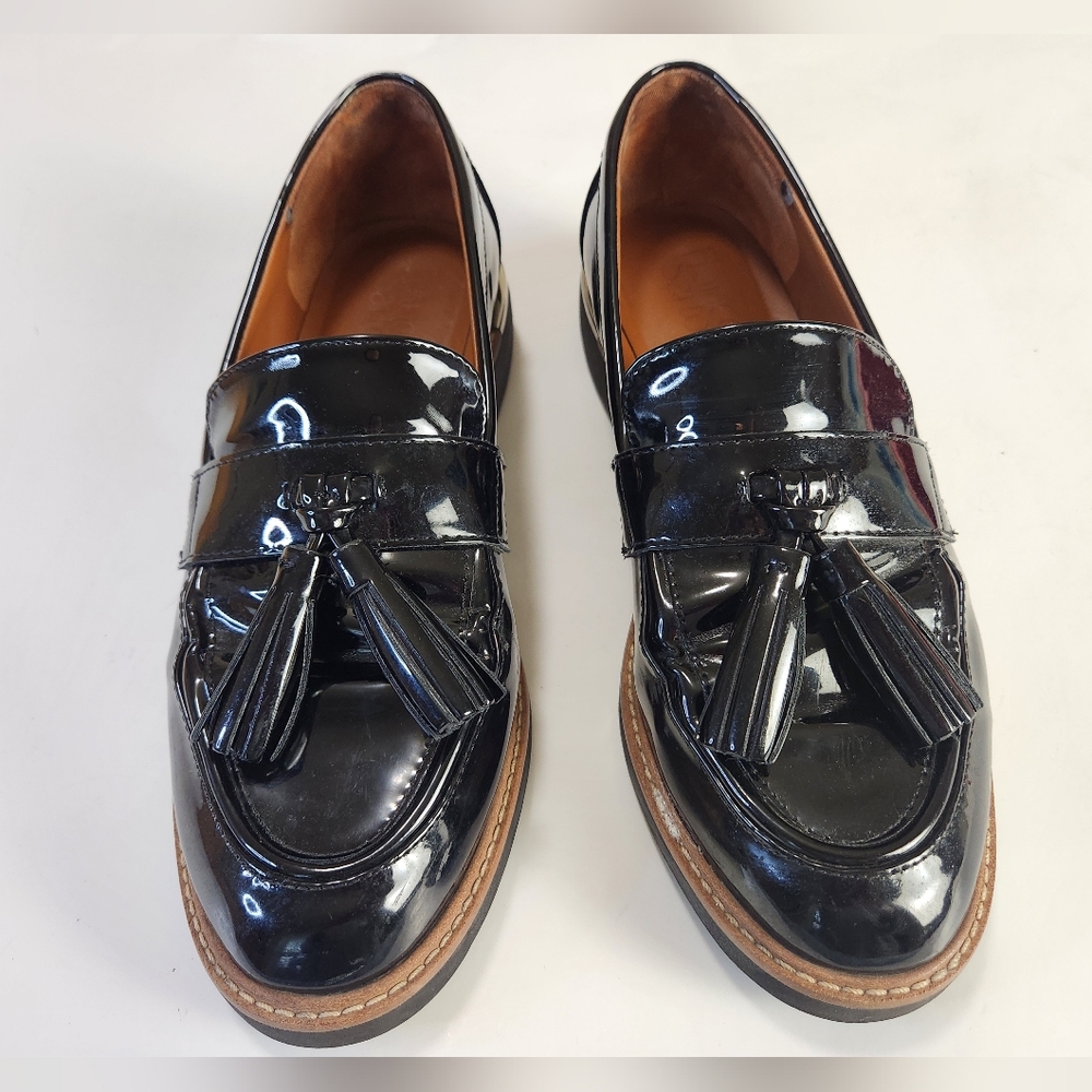 Franco Sarto Black Career L-Carolynn Lug Sole Tassel Loafers size 7M - Picture 4 of 13